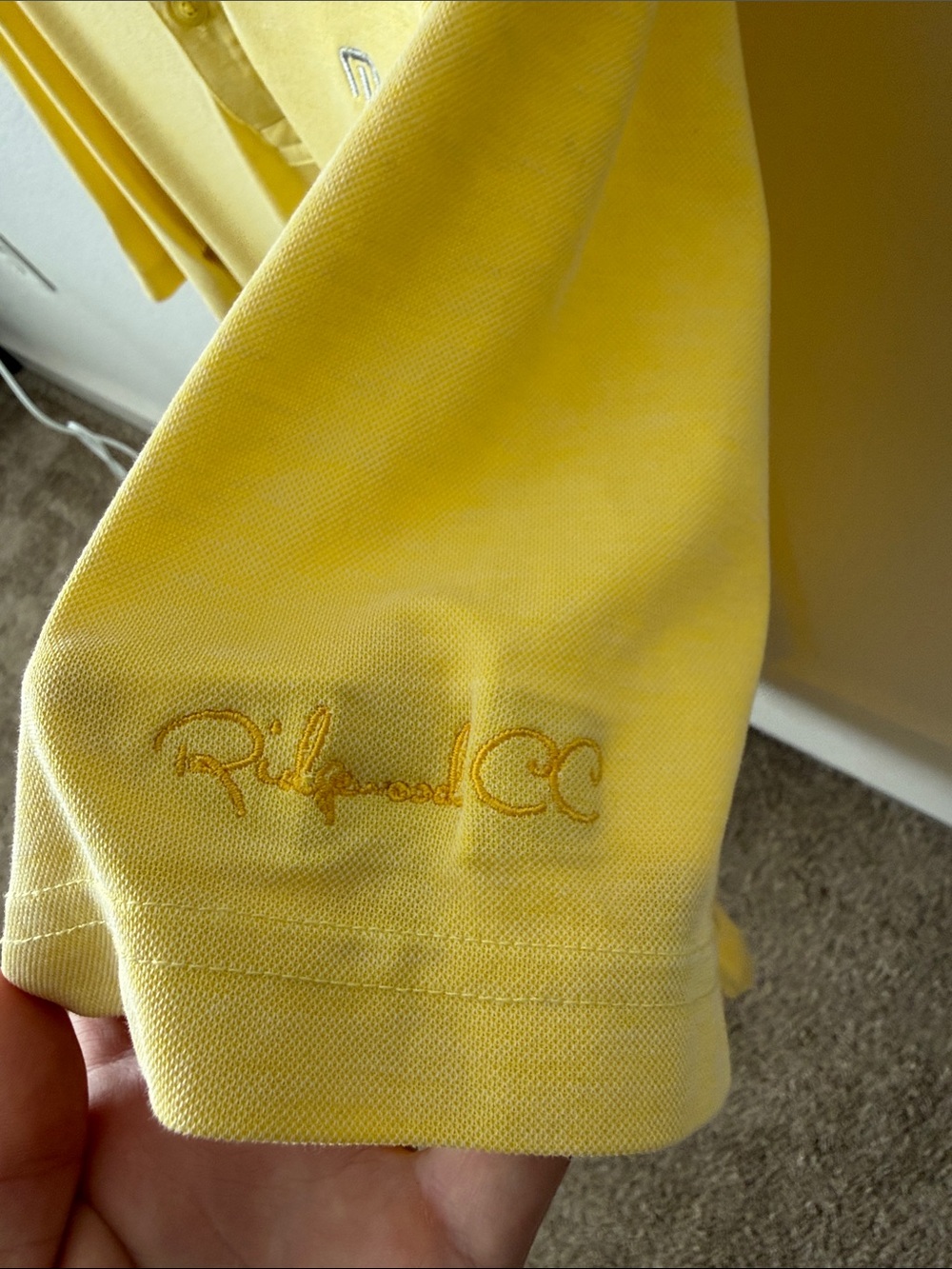 Travis Mathew Men’s Yellow Polo with Gray Trim - Picture 4 of 7